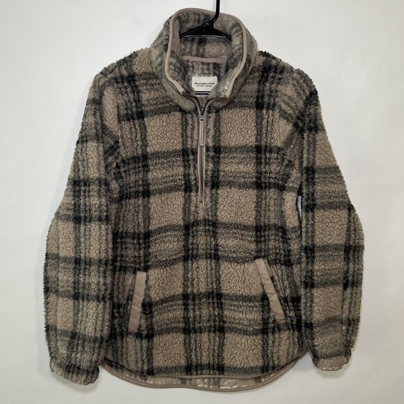 Abercrombie & Fitch Soft Collection 1/2 Half Zip Pullover Sherpa Womens Size XS - Picture 1 of 11